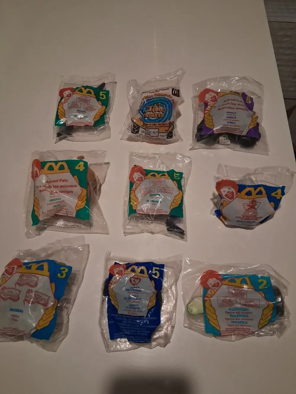 Vintage 1990s McDonalds Happy Meal Toys Sealed Lot of 9 Hercules Looney Tunes
